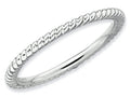 Stackable Expressions Sterling Silver Rhodium Twisted Stackable Ring