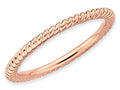 Stackable Expressions Sterling Silver Pink-plated Twisted Stackable Ring