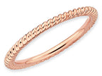 Stackable Expressions Sterling Silver Pink-plated Twisted Stackable Ring
