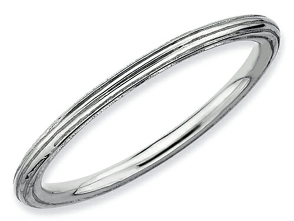 Stackable Expressions Sterling Silver Rhodium Step-down Stackable Ring