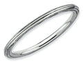 Stackable Expressions Sterling Silver Rhodium Step-down Stackable Ring
