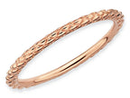 Stackable Expressions Sterling Silver Pink-plated Criss-cross Stackable Ring