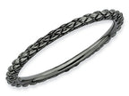 Stackable Expressions Sterling Silver Black-plated Criss-cross Stackable Ring