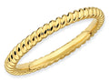 Stackable Expressions Gold Plated Sterling Silver Twisted Stackable Ring