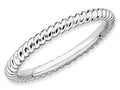 Stackable Expressions Sterling Silver Rhodium Twisted Stackable Ring