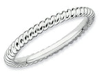 Stackable Expressions Sterling Silver Rhodium Twisted Stackable Ring