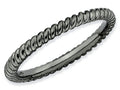 Stackable Expressions Sterling Silver Black-plated Twisted Stackable Ring