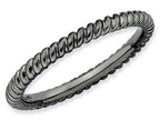 Stackable Expressions Sterling Silver Black-plated Twisted Stackable Ring