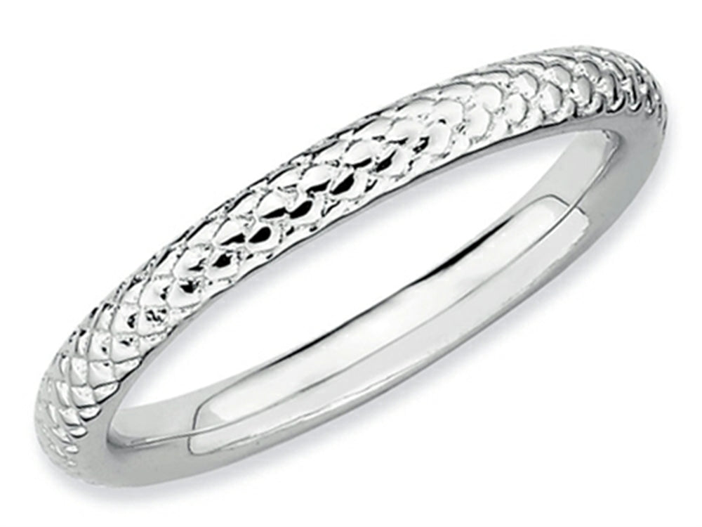 Stackable Expressions Sterling Silver Rhodium Cable Stackable Ring
