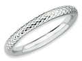 Stackable Expressions Sterling Silver Rhodium Cable Stackable Ring
