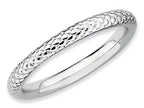 Stackable Expressions Sterling Silver Rhodium Cable Stackable Ring