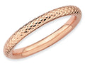 Stackable Expressions Sterling Silver Pink-plated Cable Stackable Ring