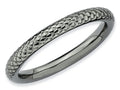 Stackable Expressions Sterling Silver Black-plated Cable Stackable Ring