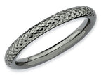 Stackable Expressions Sterling Silver Black-plated Cable Stackable Ring