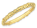 Stackable Expressions Gold Plated Sterling Silver Cable Stackable Ring