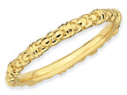 Stackable Expressions Gold Plated Sterling Silver Cable Stackable Ring