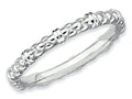 Stackable Expressions Sterling Silver Rhodium Cable Stackable Ring