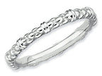 Stackable Expressions Sterling Silver Rhodium Cable Stackable Ring
