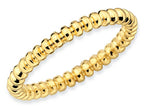 Stackable Expressions Gold Plated Sterling Silver Beaded Stackable Ring