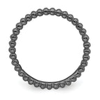 Stackable Expressions Sterling Silver Black-plated Beaded Stackable Ring