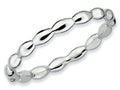 Stackable Expressions Sterling Silver Rhodium Rice Stackable Ring