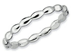 Stackable Expressions Sterling Silver Rhodium Rice Stackable Ring