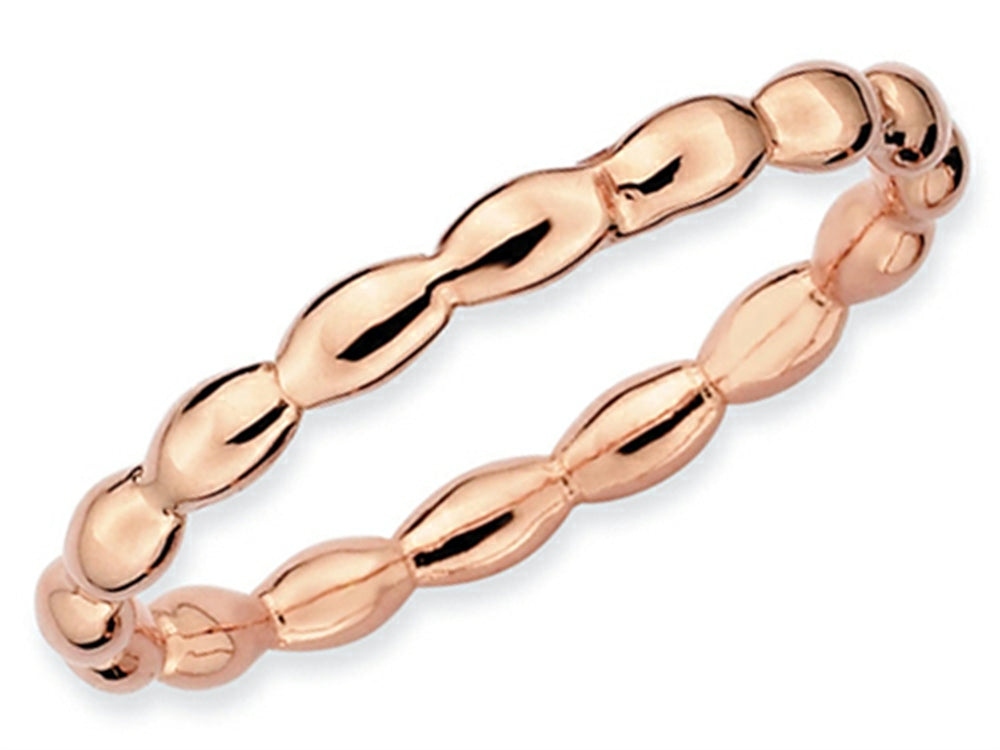 Stackable Expressions Sterling Silver Pink-plated Rice Stackable Ring