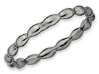Stackable Expressions Sterling Silver Black-plated Rice Stackable Ring
