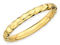 Stackable Expressions Gold Plated Sterling Silver Hammered Stackable Ring