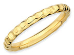 Stackable Expressions Gold Plated Sterling Silver Hammered Stackable Ring