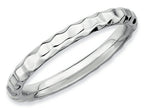 Stackable Expressions Sterling Silver Rhodium Hammered Stackable Ring