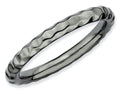 Stackable Expressions Sterling Silver Black-plated Hammered Stackable Ring