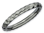 Stackable Expressions Sterling Silver Black-plated Hammered Stackable Ring