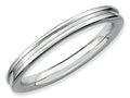 Stackable Expressions Sterling Silver Rhodium Grooved Stackable Ring