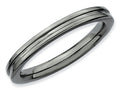 Stackable Expressions Sterling Silver Black-plated Grooved Stackable Ring