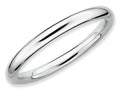 Stackable Expressions Sterling Silver Rhodium Polished Stackable Ring