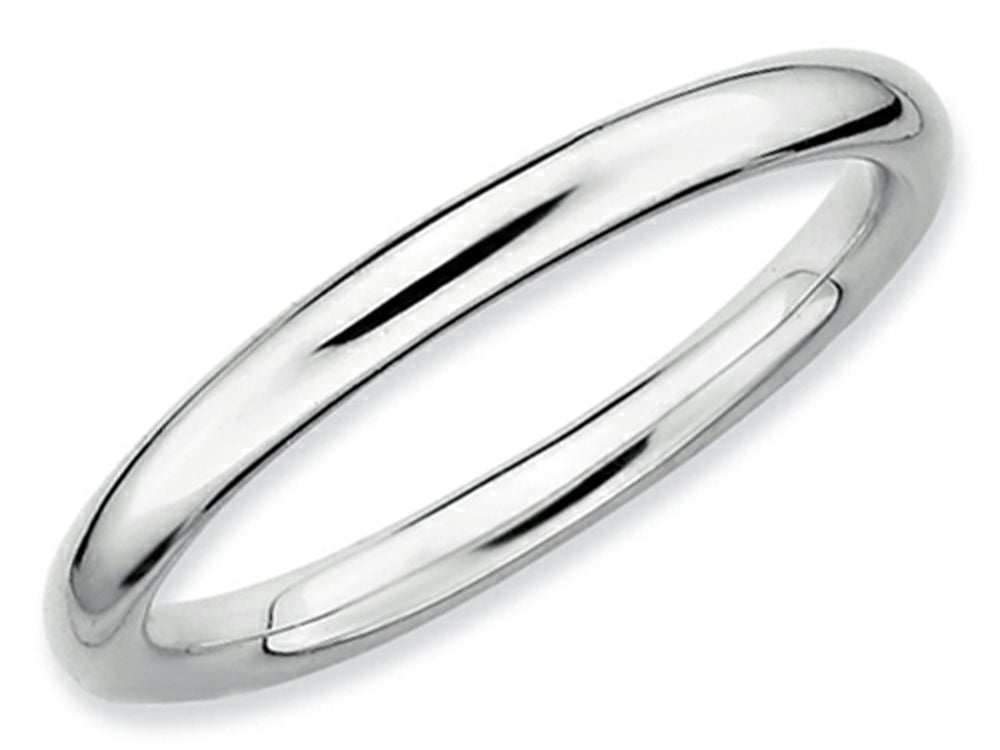 Stackable Expressions Sterling Silver Rhodium Polished Stackable Ring