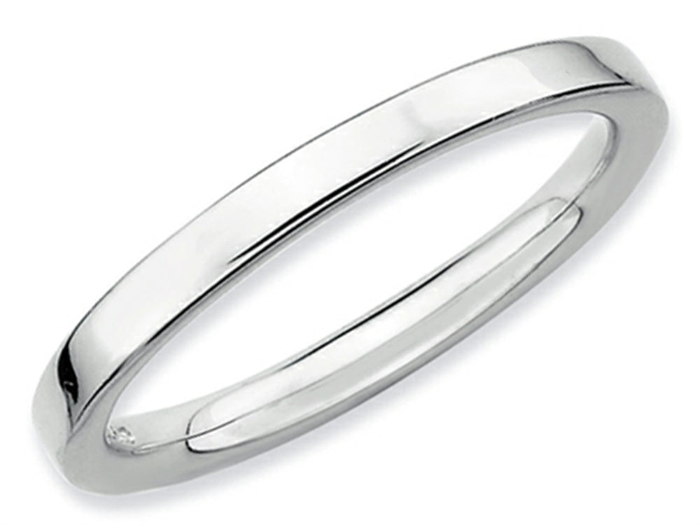 Stackable Expressions Sterling Silver Rhodium Polished Stackable Ring