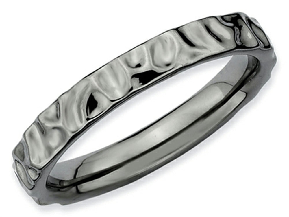Stackable Expressions Sterling Silver Black-plated Stackable Ring