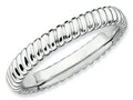 Stackable Expressions Sterling Silver Rhodium Stackable Ring