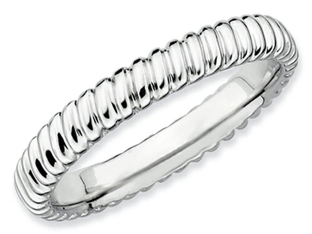 Stackable Expressions Sterling Silver Rhodium Stackable Ring