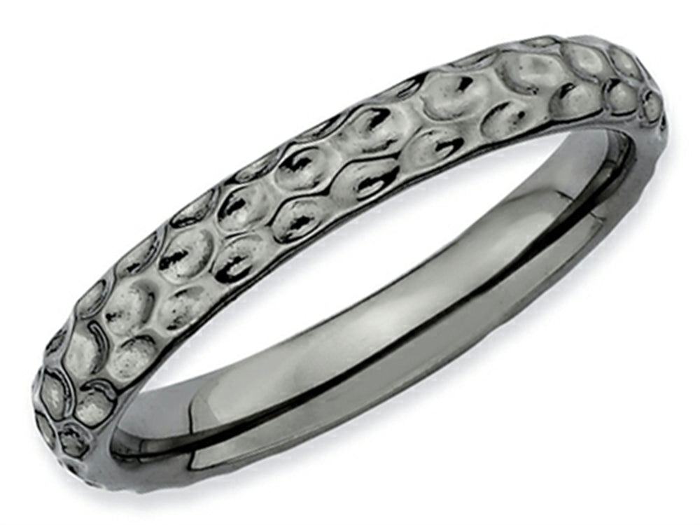Stackable Expressions Sterling Silver Black-plated Stackable Ring