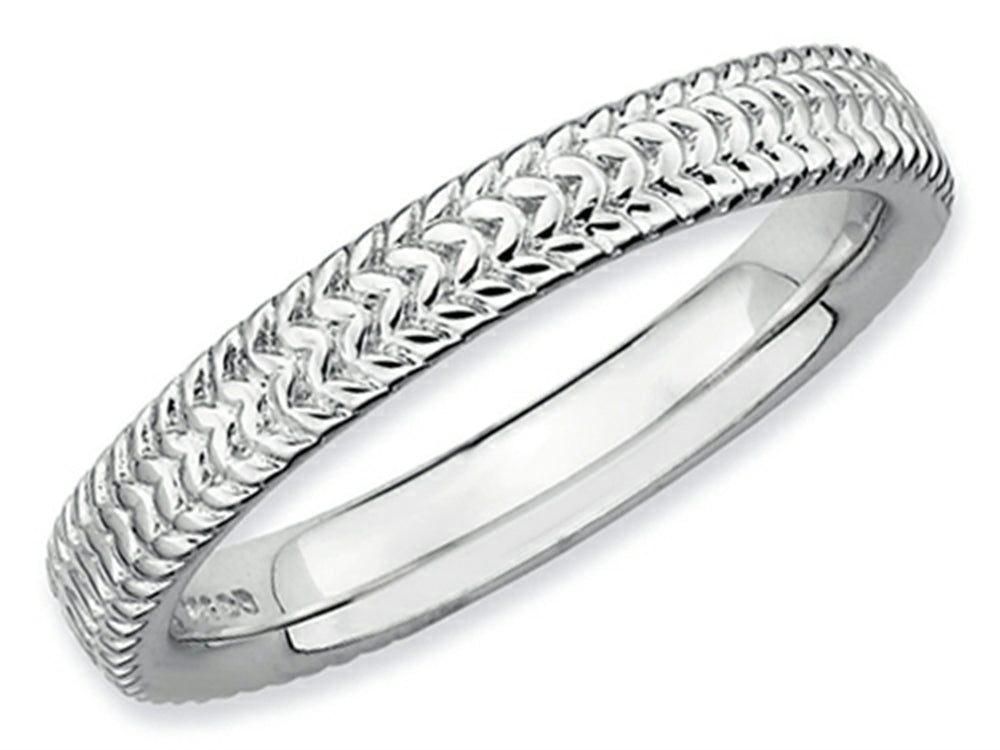 Stackable Expressions Sterling Silver Rhodium Stackable Ring