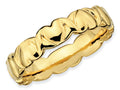 Stackable Expressions Gold Plated Sterling Silver Hearts Stackable Ring