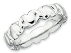 Stackable Expressions Sterling Silver Rhodium Hearts Stackable Ring