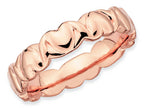 Stackable Expressions Sterling Silver Pink-plated Hearts Stackable Ring
