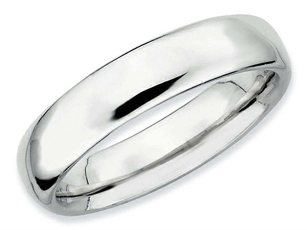 Stackable Expressions Sterling Silver Rhodium Polished Stackable Ring