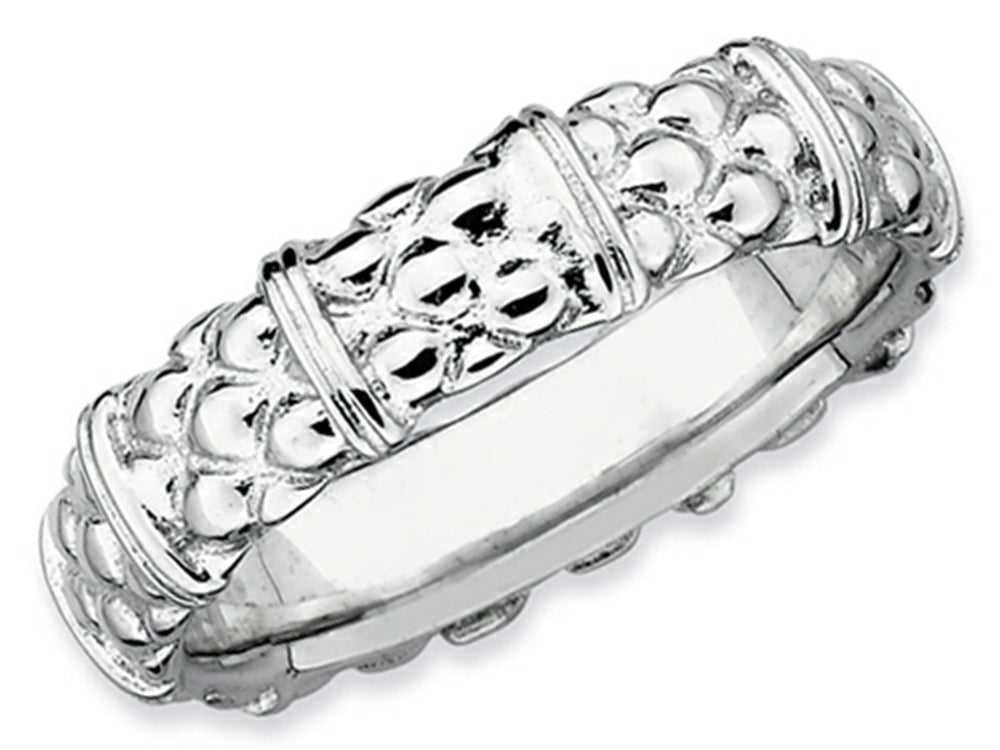 Stackable Expressions Sterling Silver Rhodium Stackable Ring