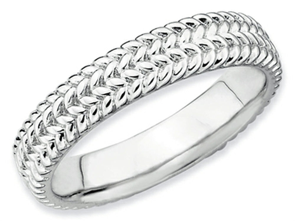 Stackable Expressions Sterling Silver Rhodium Stackable Ring