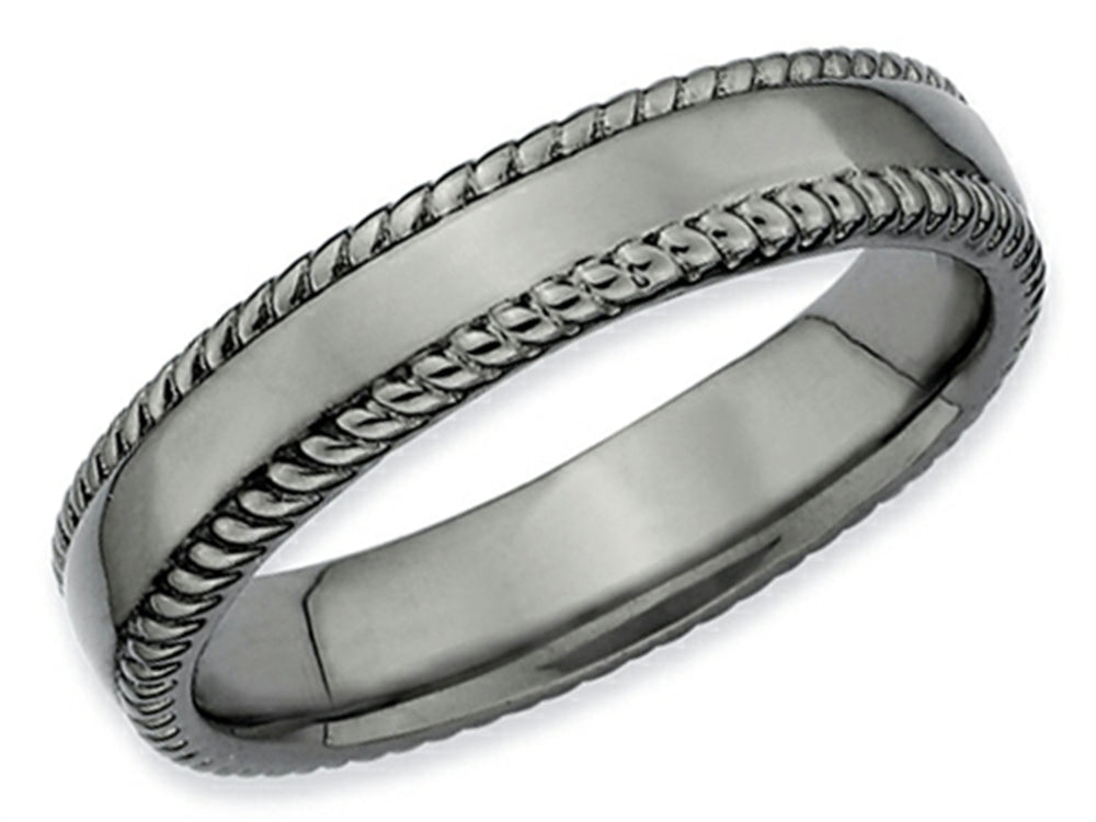 Stackable Expressions Sterling Silver Black-plated Stackable Ring